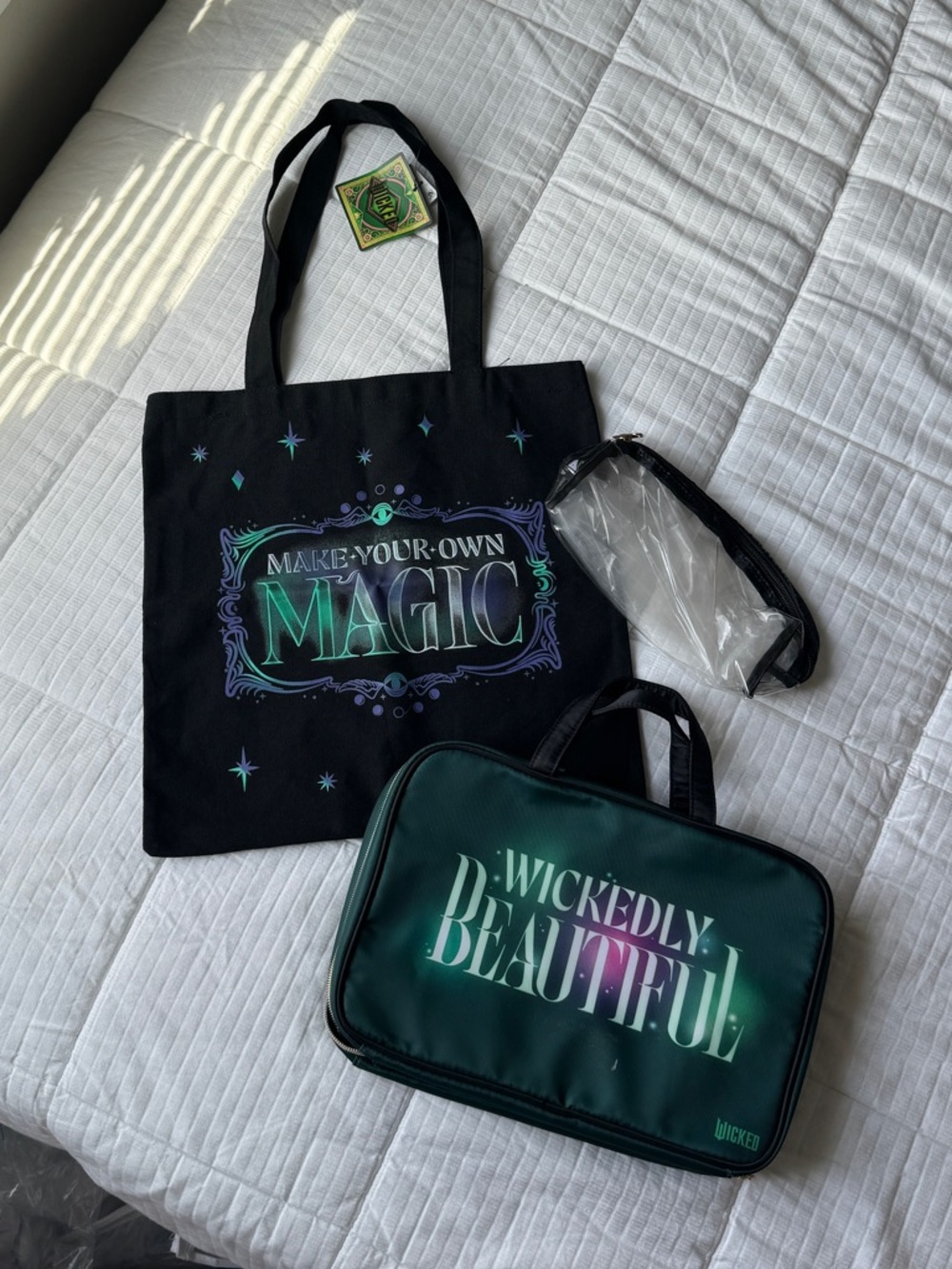 Wicked cosmetic bag and tote bundle